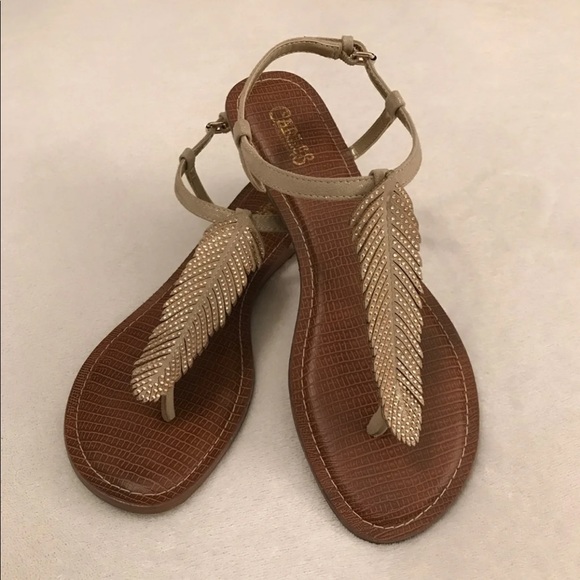 Carlos Santana Shoes - Carlos Gold Feather Sandals